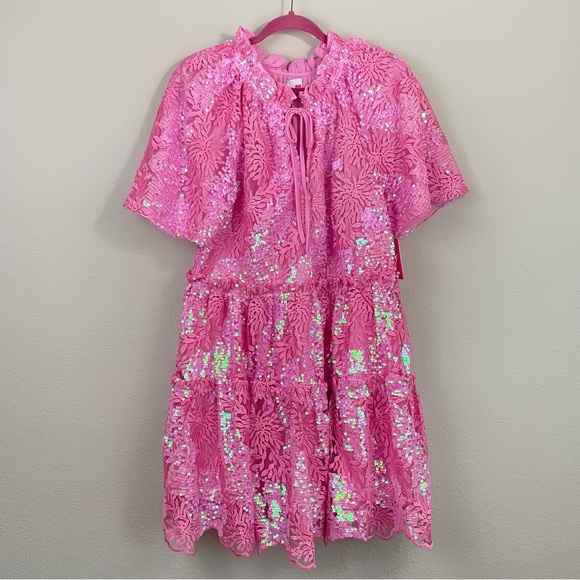 NWT BUDDY LOVE LAKIN SWING SEQUINED LACE MINI DRESS - BONITA SIZE SMALL - Picture 5 of 16